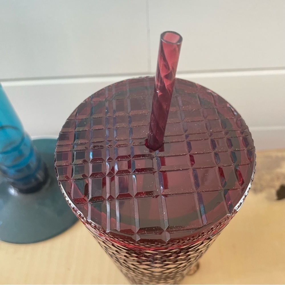 $8 SALE Starbucks 2021 Jewel Ruby Maroon Merlot Tumbler Venti 24oz NWOT Limited - Picture 6 of 7